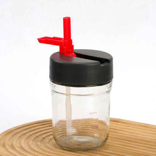 Glass with lid & straw